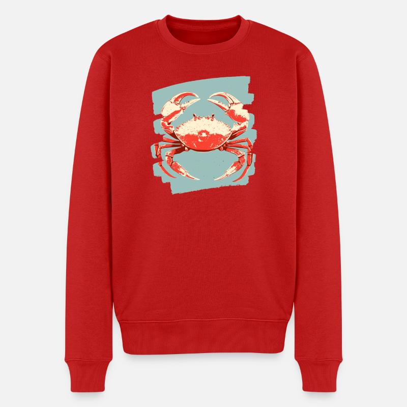 Krabbe Retro - Männer Premium Bio Pullover - Rot