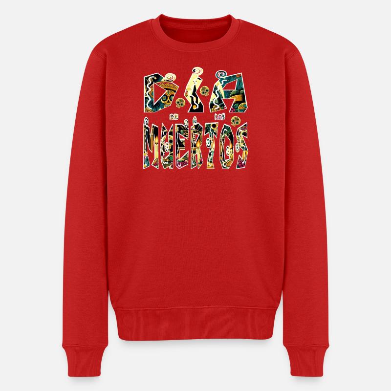 Día de los Muertos - Pull Premium bio Homme - rouge
