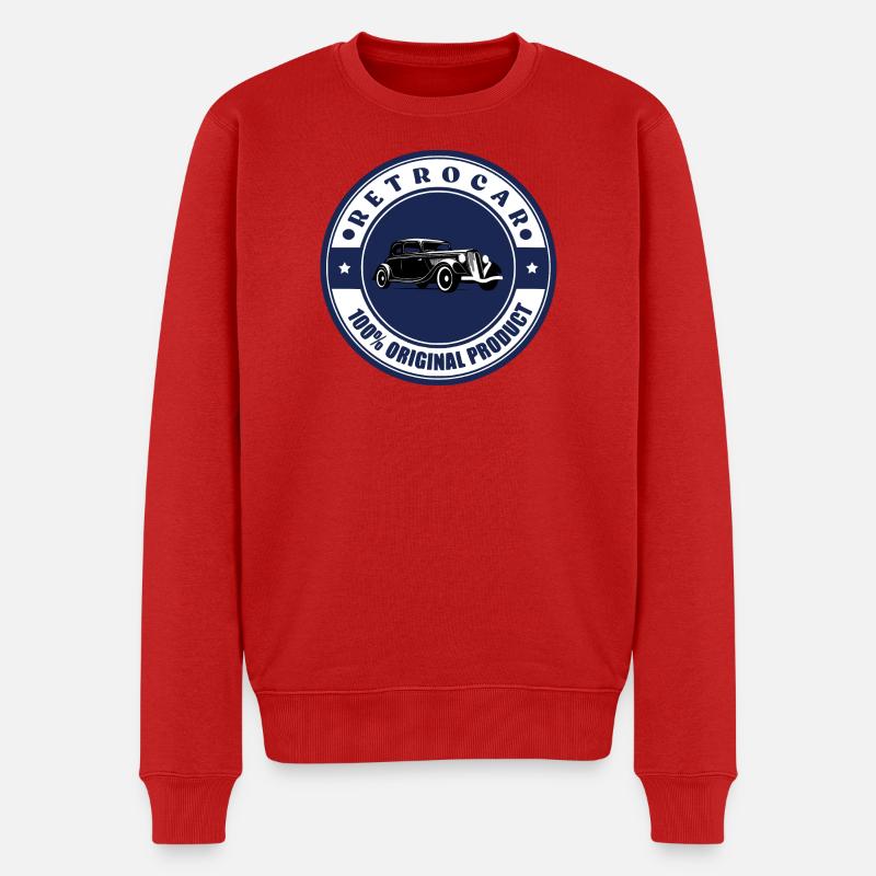 Retro-Auto - Männer Premium Bio Pullover - Rot