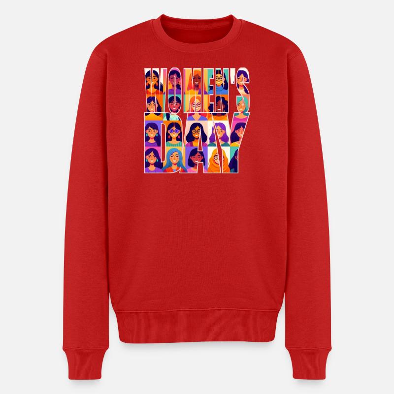 Frauentag - Männer Premium Bio Pullover - Rot