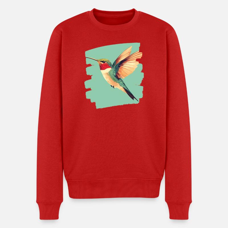 Kolibri - Männer Premium Bio Pullover - Rot