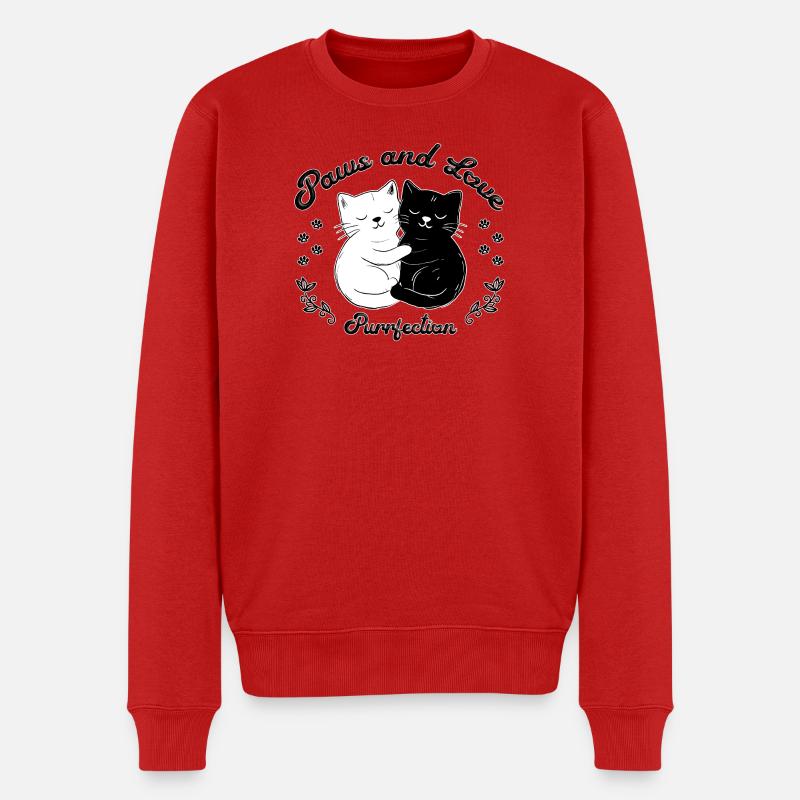 Paws & Love – Simply Schnurrfekt - Pull Premium bio Homme - rouge