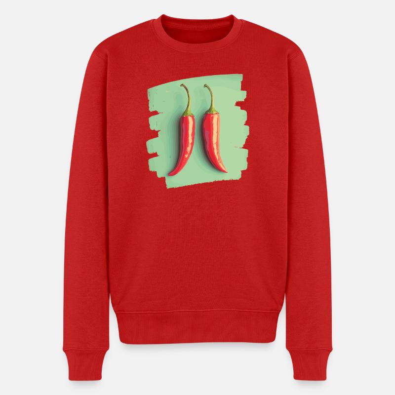 Chili - Männer Premium Bio Pullover - Rot