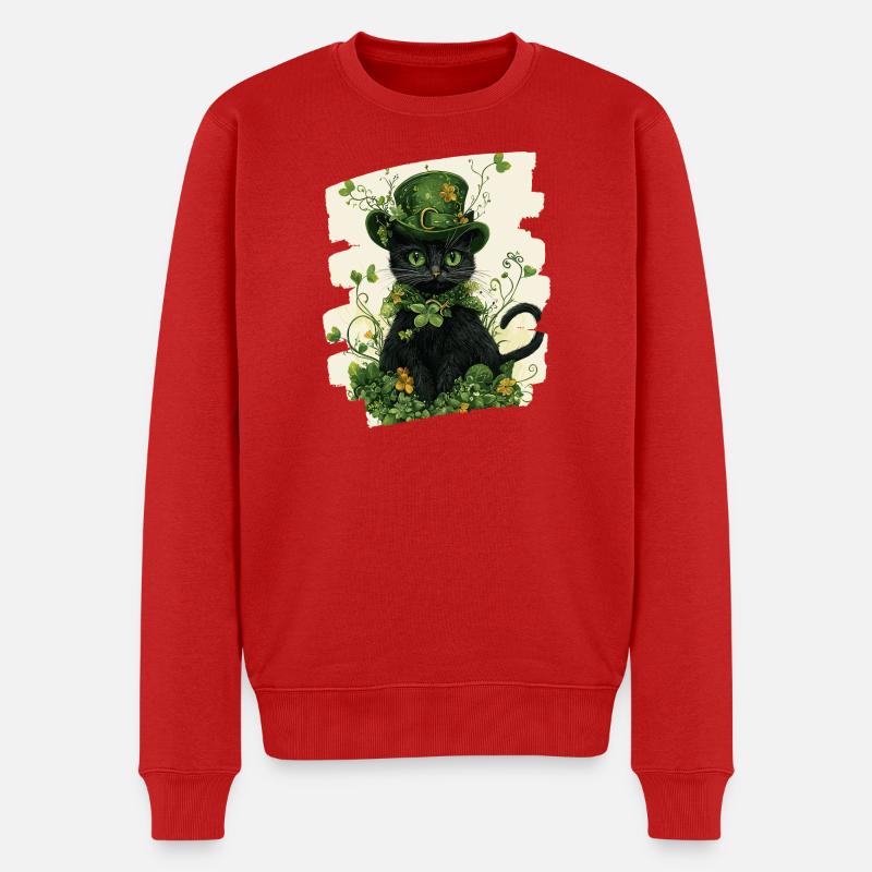 Chat de la Saint-Patrick - Pull Premium bio Homme - rouge