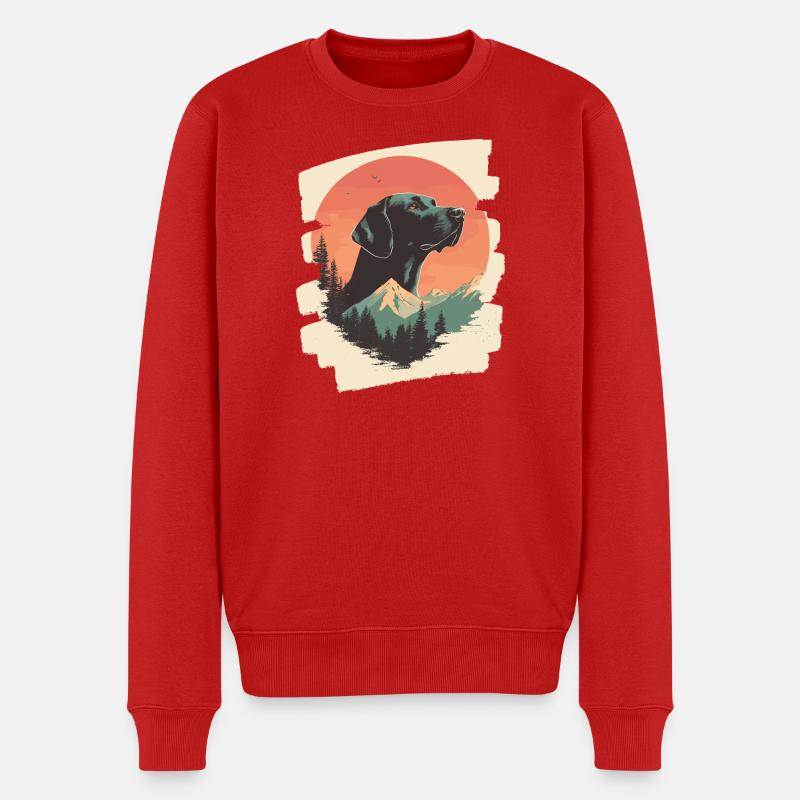 Labrador - Männer Premium Bio Pullover - Rot