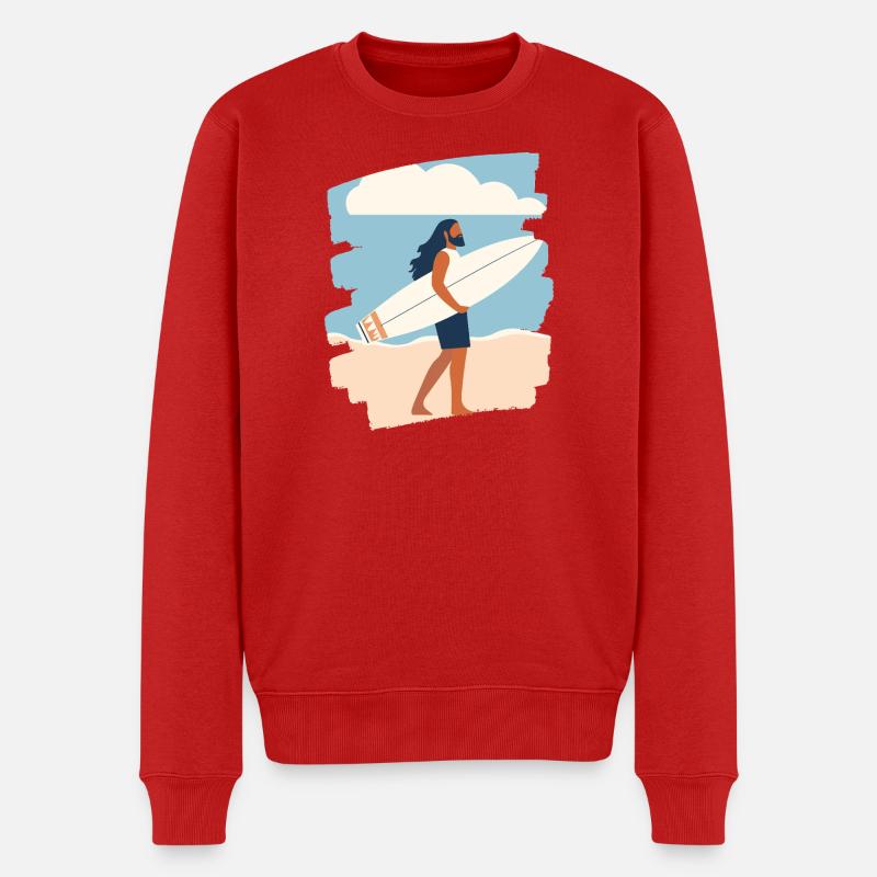 Surfer - Männer Premium Bio Pullover - Rot