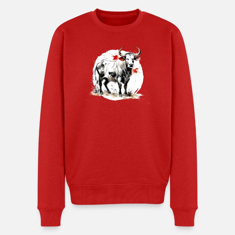 signe du zodiaque chinois Buffle - Pull Premium bio Homme - rouge