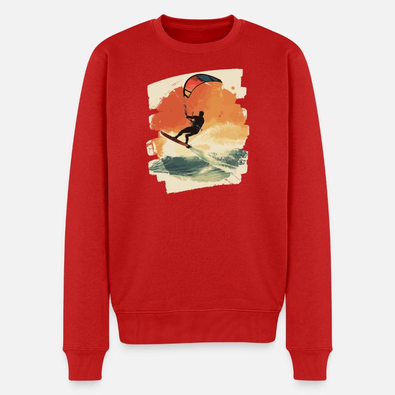 Kitesurfer - Männer Premium Bio Pullover - Rot