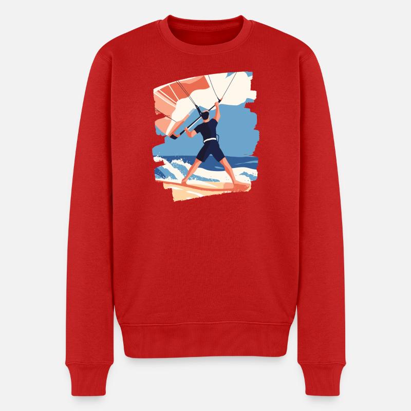 Kitesurfer - Männer Premium Bio Pullover - Rot