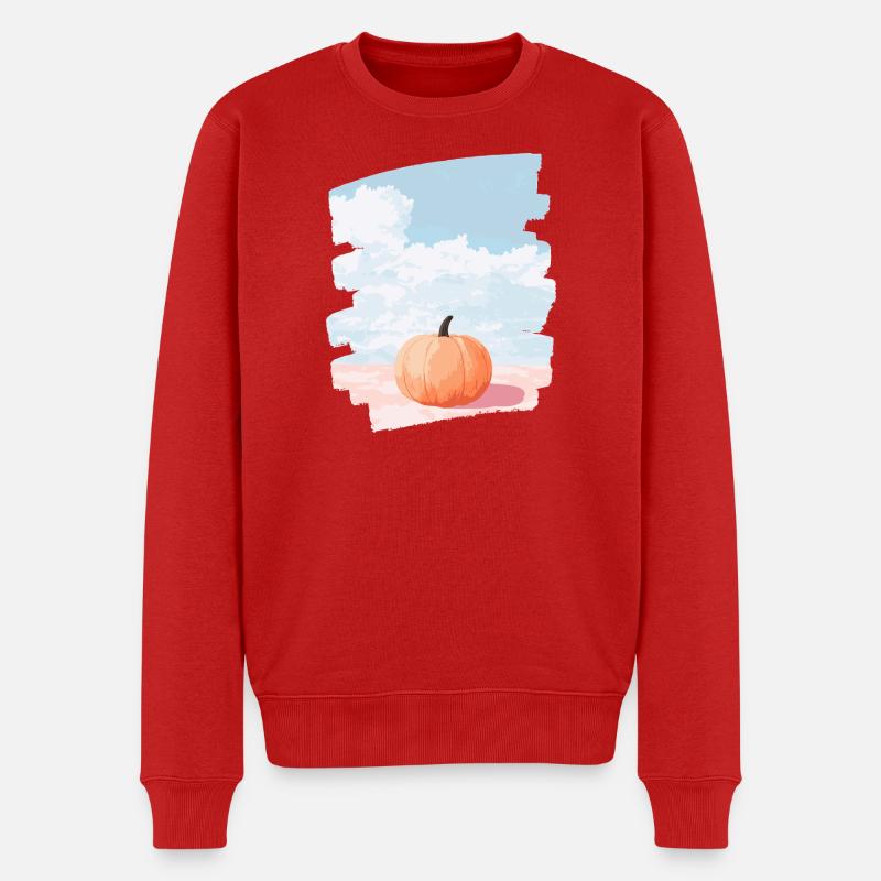 Kürbis - Männer Premium Bio Pullover - Rot