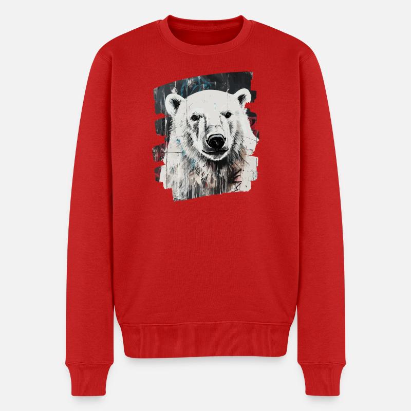 Eisbär - Männer Premium Bio Pullover - Rot