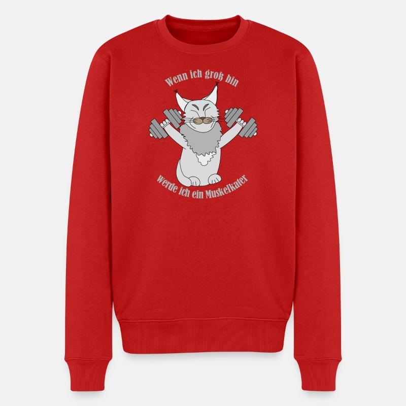 Lustiger Spruch Muskelkater - Männer Premium Bio Pullover - Rot