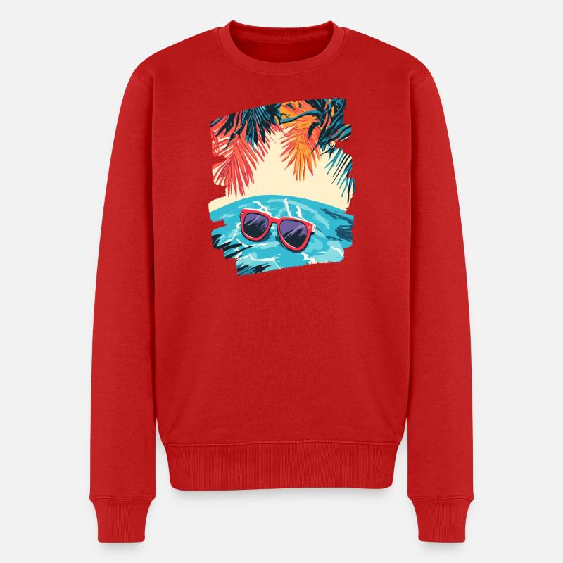 Sommer & Sommenbrille - Männer Premium Bio Pullover - Rot