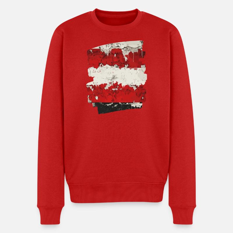 Österreich Flagge Austria - Männer Premium Bio Pullover - Rot