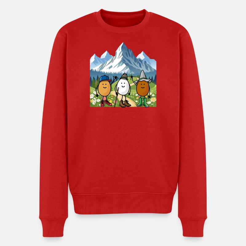Wandern in der Natur - Männer Premium Bio Pullover - Rot