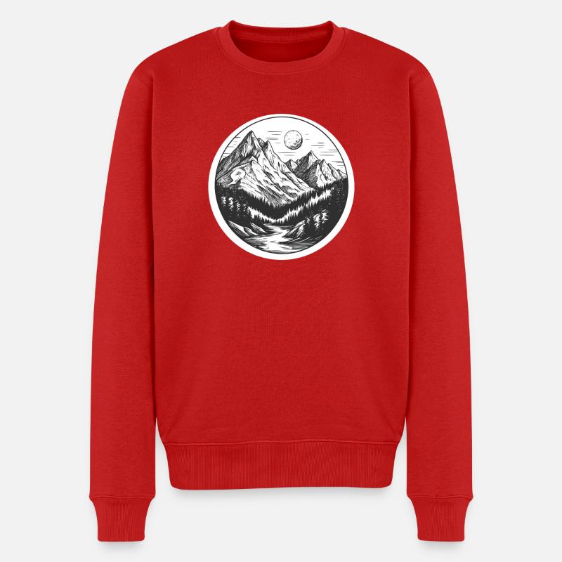 Berge - Männer Premium Bio Pullover - Rot