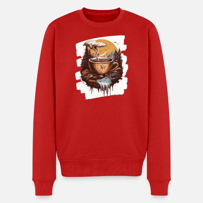 Café Café Amateurs de café - Pull Premium bio Homme - rouge
