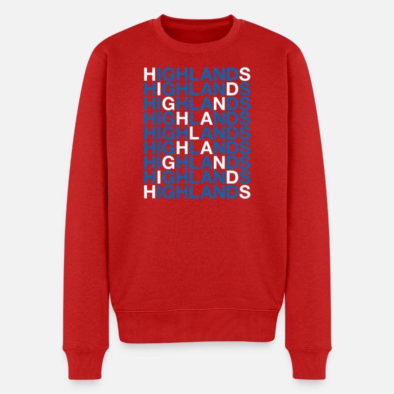 HIGHLANDS Scotland Flag - Männer Premium Bio Pullover - Rot