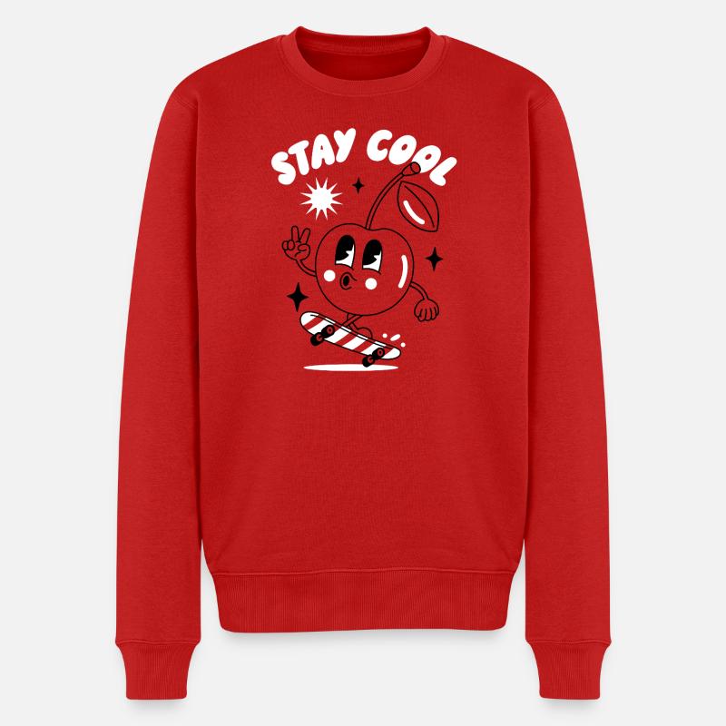 Restez cool Conception de sourire motivant - Pull Premium bio Homme - rouge