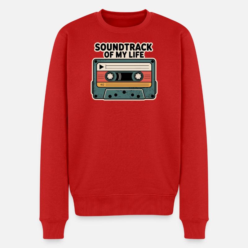 Soundtrack meines Lebens - Männer Premium Bio Pullover - Rot