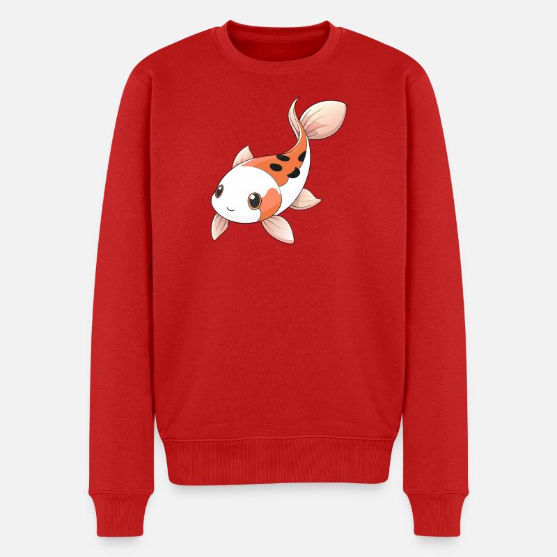 Süßer Showa-Koi-Karpfen - Männer Premium Bio Pullover - Rot