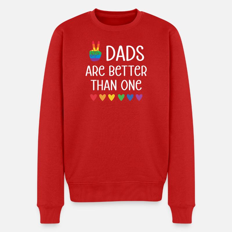 LGBTQ Pride Month - Zwei Väter sind besser als einer - Männer Premium Bio Pullover - Rot