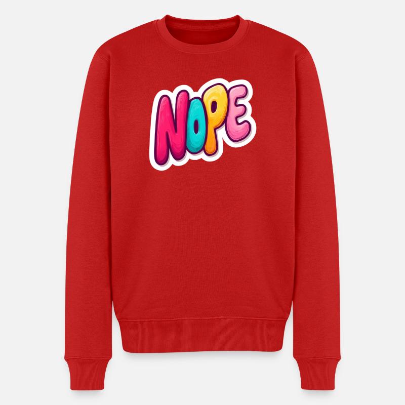 Nope - Männer Premium Bio Pullover - Rot