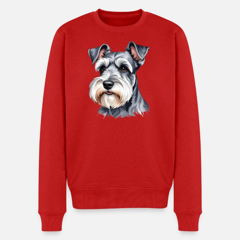 Zwergschnauzer - Männer Premium Bio Pullover - Rot