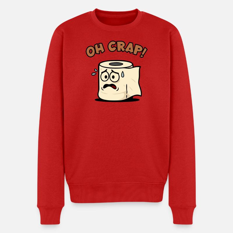 Oh Mist, Klopapier-Zeichnung - Männer Premium Bio Pullover - Rot