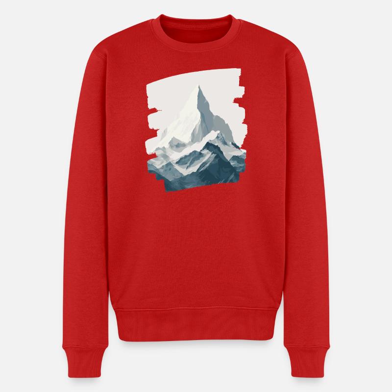 Berge Klettern Kletterer Wandern - Männer Premium Bio Pullover - Rot