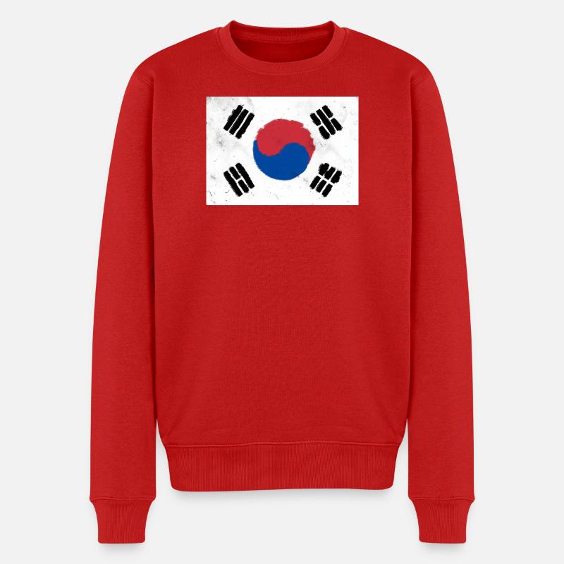 Drapeau de la Corée du Sud - Pull Premium bio Homme - rouge