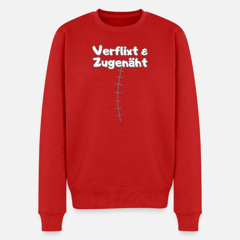 Verflixt & Zugenäht – Narbenstolz-Shirt - Männer Premium Bio Pullover - Rot