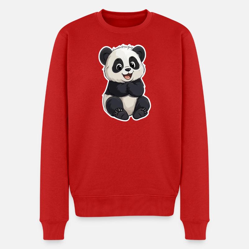 Ours panda mignon - Pull Premium bio Homme - rouge