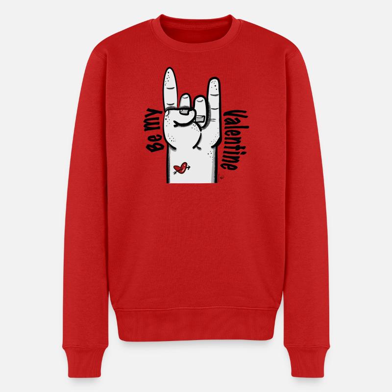 Valentinsgruß - Männer Premium Bio Pullover - Rot