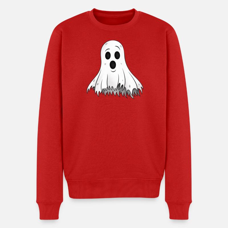 bettuch gespenst, halloween outfit - Männer Premium Bio Pullover - Rot