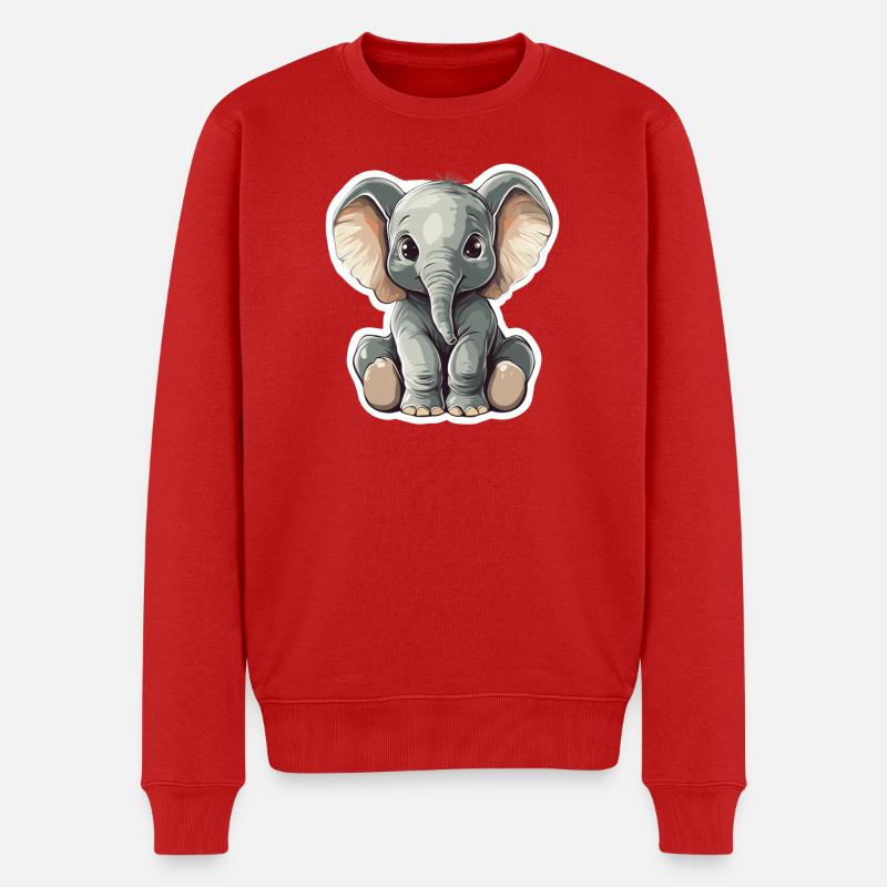 Elefant - Männer Premium Bio Pullover - Rot