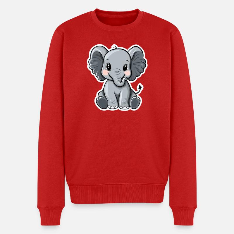 Éléphant - Pull Premium bio Homme - rouge