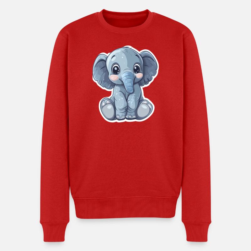 Elefant - Männer Premium Bio Pullover - Rot