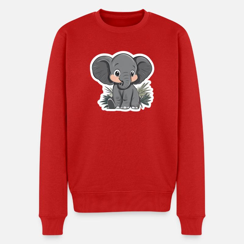 Elefant - Männer Premium Bio Pullover - Rot