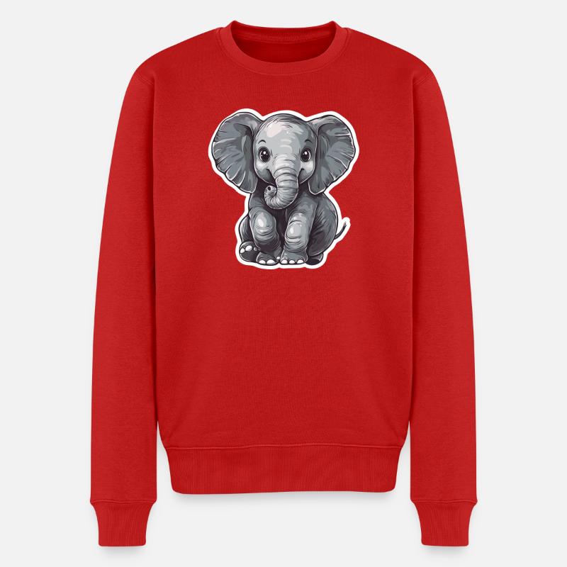 Elefant - Männer Premium Bio Pullover - Rot