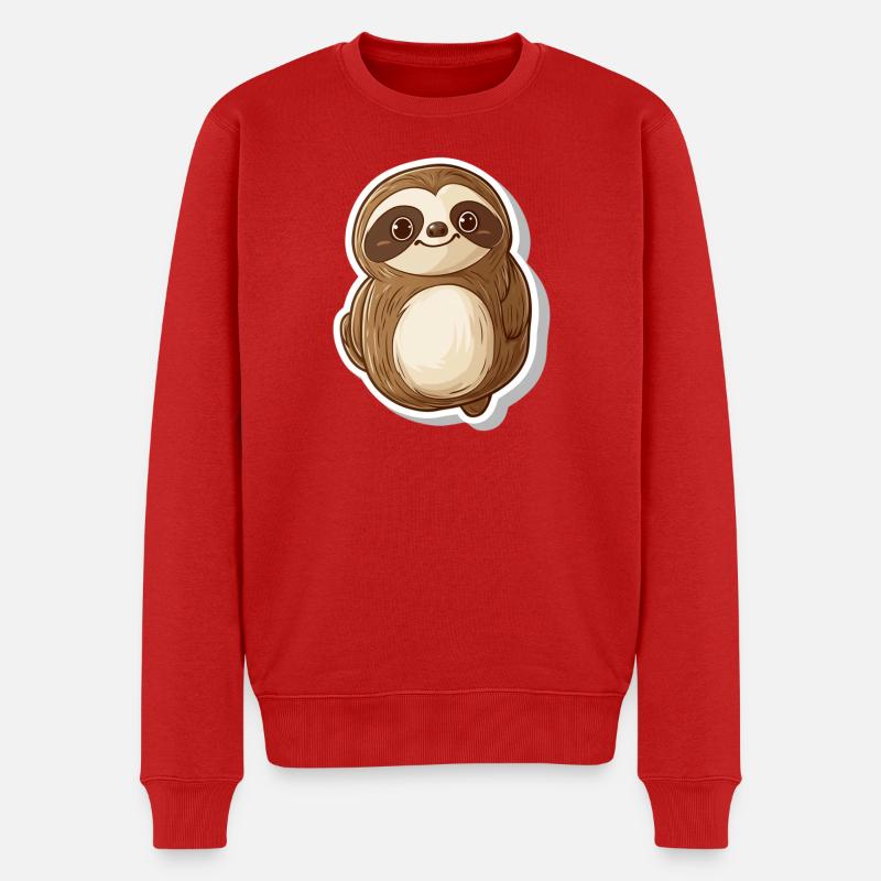 Faultier - Männer Premium Bio Pullover - Rot