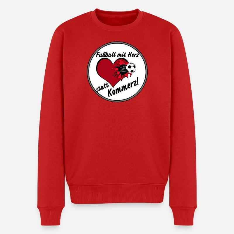 Fussball mit Herz ................................ - Männer Premium Bio Pullover - Rot