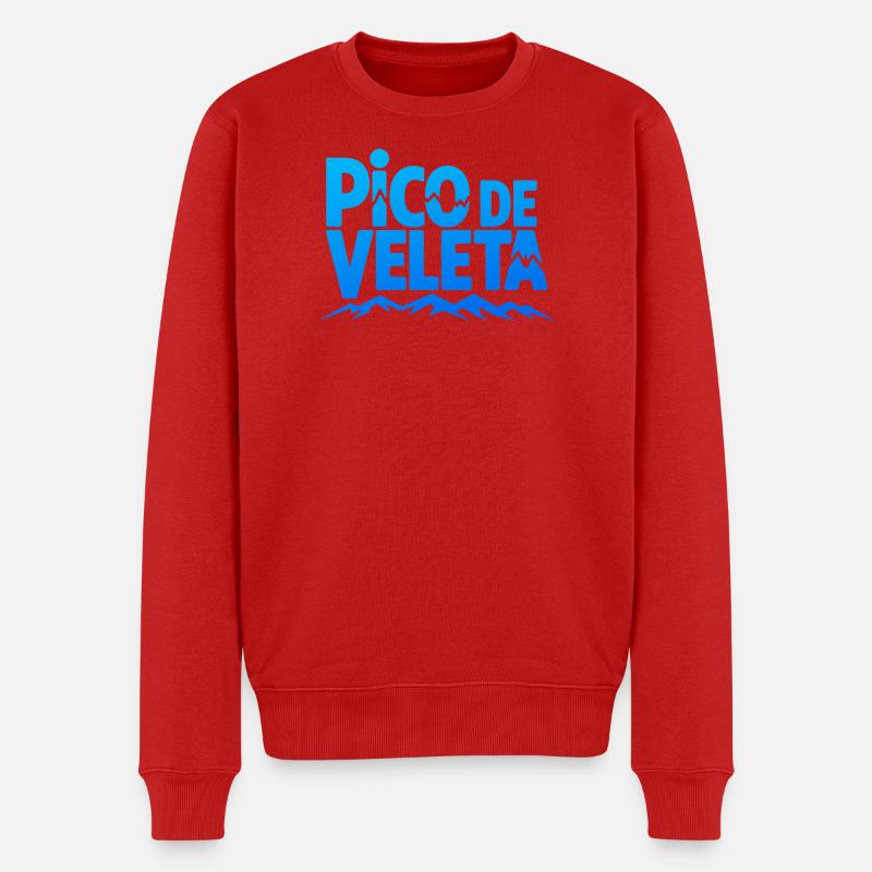 Pico de Veleta Pic Moderne Graphique - Pull Premium bio Homme - rouge