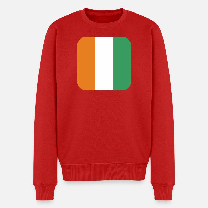 Flagge von Côte d'Ivoire - Männer Premium Bio Pullover - Rot