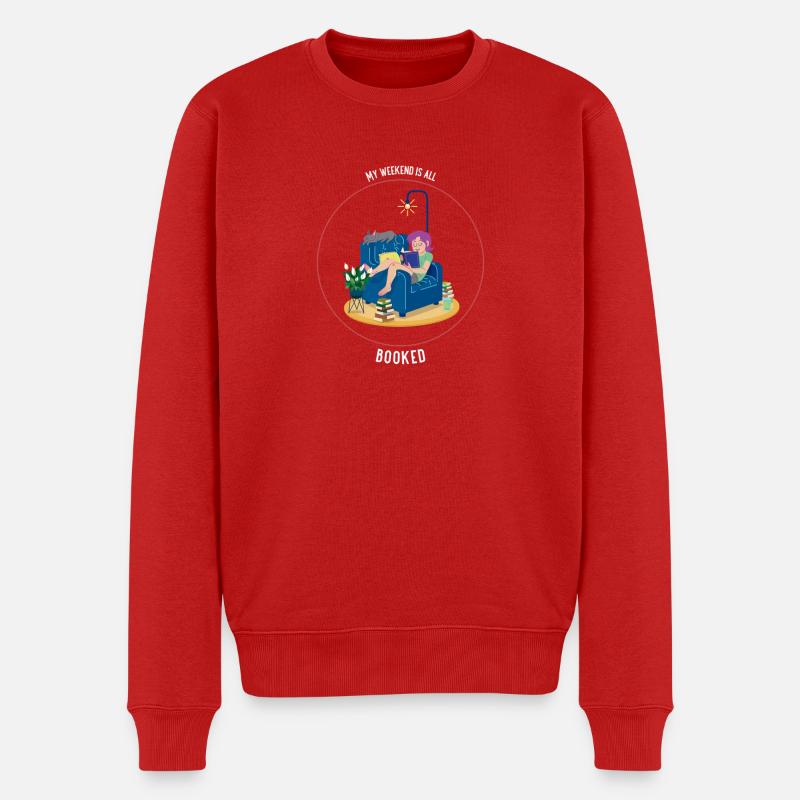Wochenendziele: Lesen & Entspannen - Männer Premium Bio Pullover - Rot
