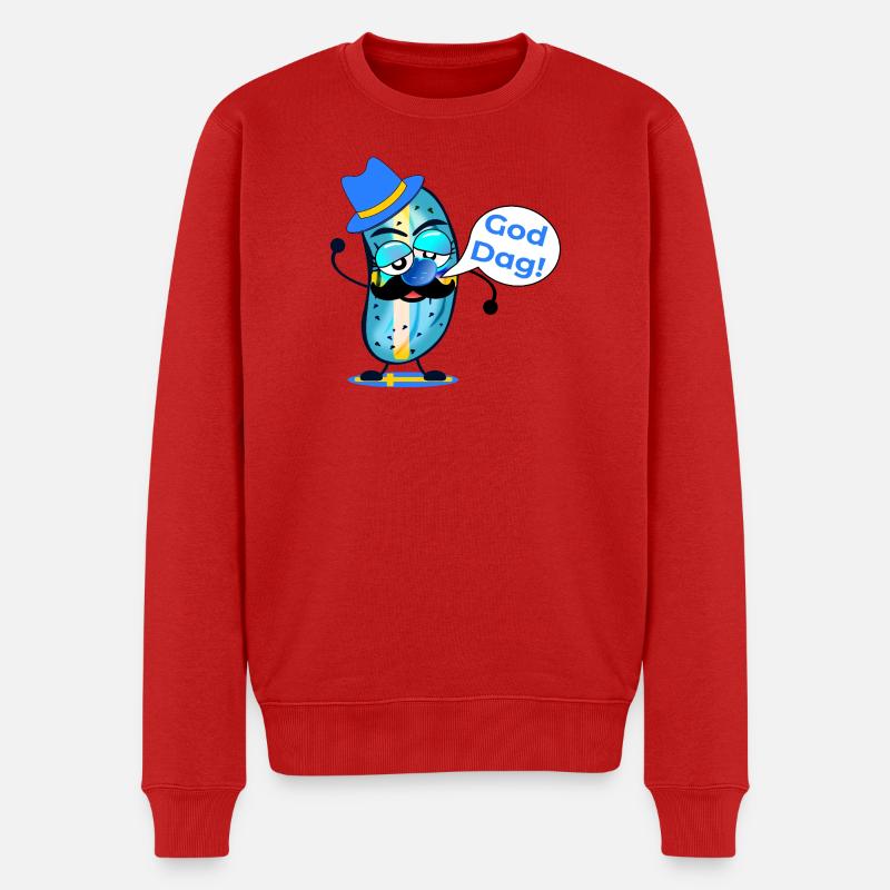 Bonne journée moustache cornichon - Pull Premium bio Homme - rouge