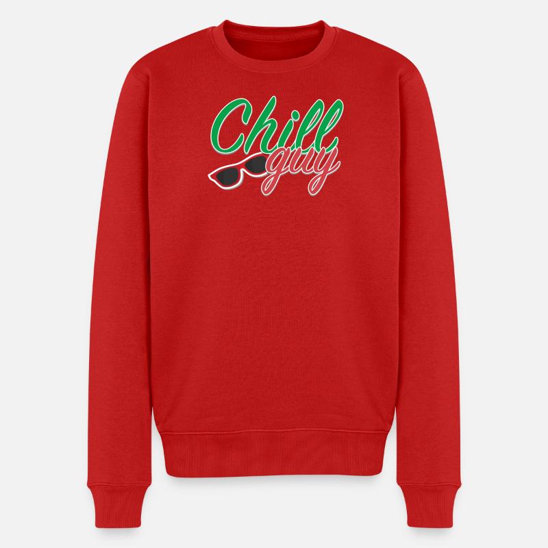 chill_guy - Männer Premium Bio Pullover - Rot