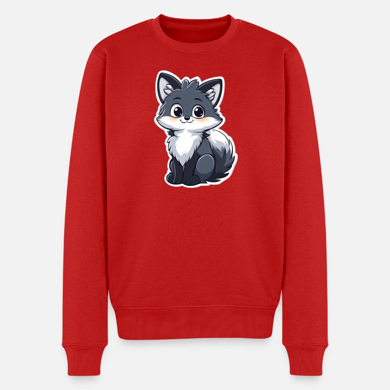Fuchs - Männer Premium Bio Pullover - Rot