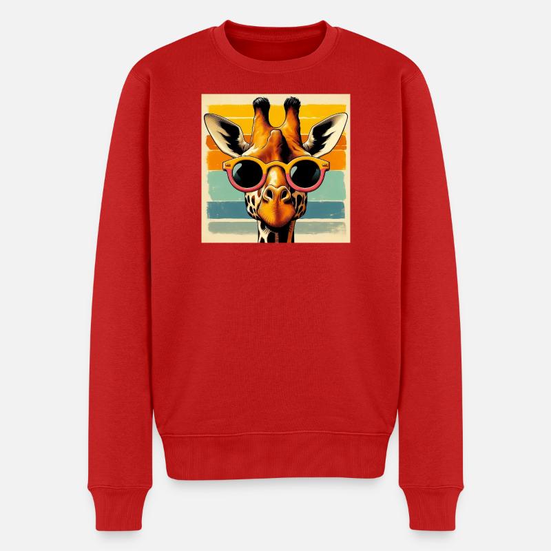Giraffe - Männer Premium Bio Pullover - Rot