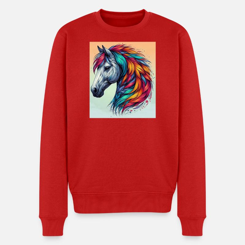 cheval - Pull Premium bio Homme - rouge